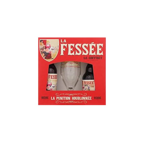 Coffret Fessée 2 x 33 cl + 1 verre