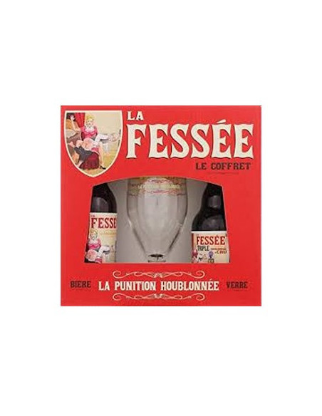 Coffret Fessée 2 x 33 cl + 1 verre