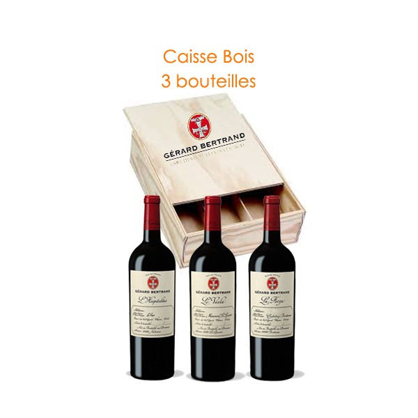 3 vins prestige dans un coffret bois