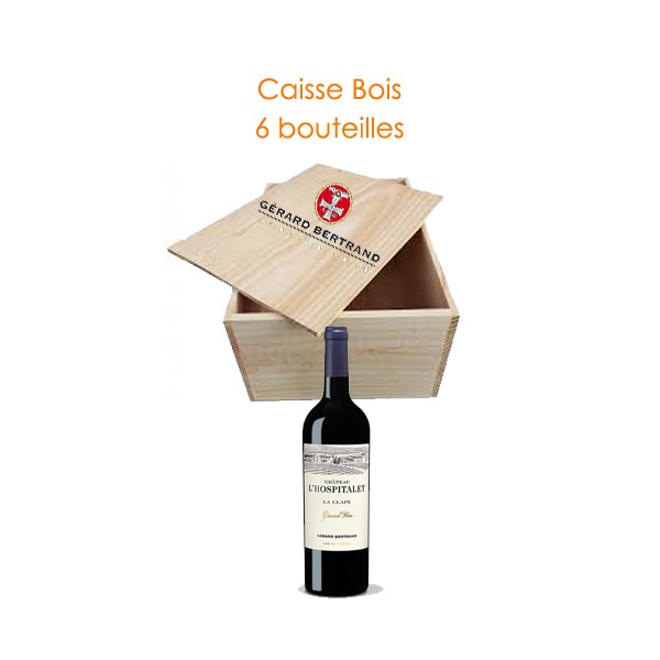 Caisse bois de 6 : Château Hospitalet grand vin 2020