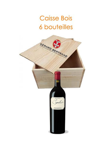 Caisse bois de 6 : Cigalus rouge 2021 Gérard Bertrand - Vinsetchampagnes.fr