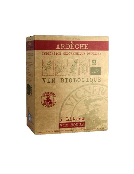 BIB 3L rouge des Vignerons Ardechois - Bag in Box - Vinsetchampagnes.fr