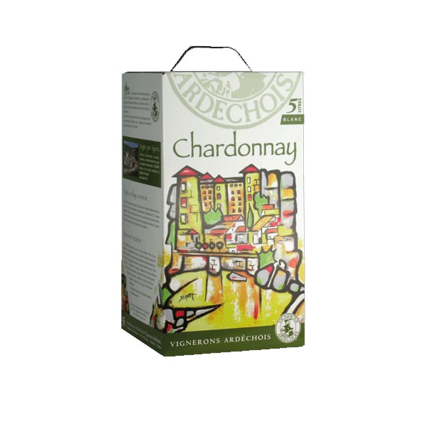BIB 5 L blanc Chardonnay Ardechois - Bag in Box BIB 5 L blanc Chardonnay Ardechois - Bag in Box