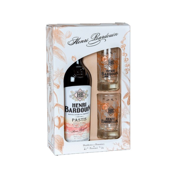 Coffret Pastis Bardouin 70cl + 2 verres sérégraphiés