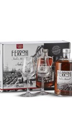 Coffret Rhum Ambré 18 mois Ferroni 40° 70cl + 2 verres