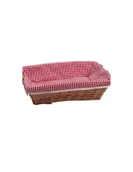 Panier Rectangle Osier Vichy  L 28 l 20 h 6cm