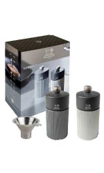 Coffret Duo Line moulin poivre - sel  alu dark 12cm + enteno