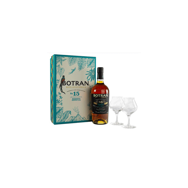 Rhum BOTRAN 15 ans 40° Guatemala Coffret 2 verres