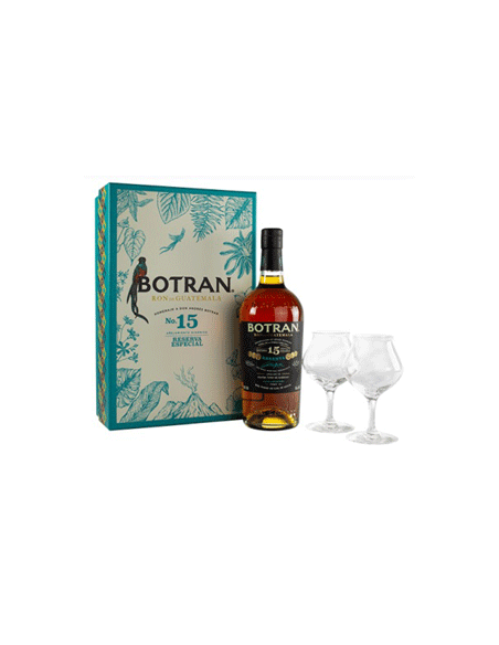 Rhum BOTRAN 15 ans 40° Guatemala Coffret 2 verres
