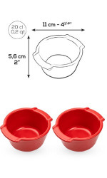 Duo Ramequins céramique rouge 11cm