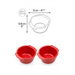 Duo Ramequins céramique rouge 11cm