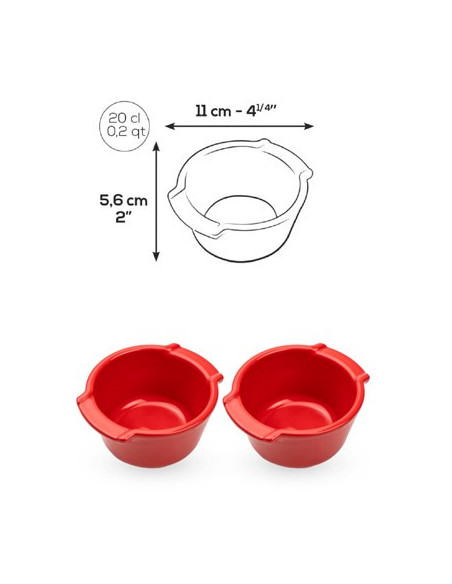 Duo Ramequins céramique rouge 11cm