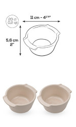 Duo Ramequins céramique ecru 11cm