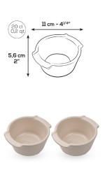 Duo Ramequins céramique ecru 11cm