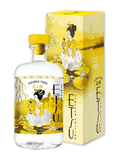 ETSU DOUBLE YUZU GIN JAPONAIS AVEC VERRES 43° 70CL - Vinsetchampagnes.fr