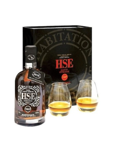 Coffret Rhum HSE réserve spéciale VSOP + 2 verres
