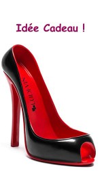 Porte bouteille chaussure Strass noire
