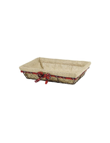 Corbeille rectangle  Métal - tissu 35x25x13