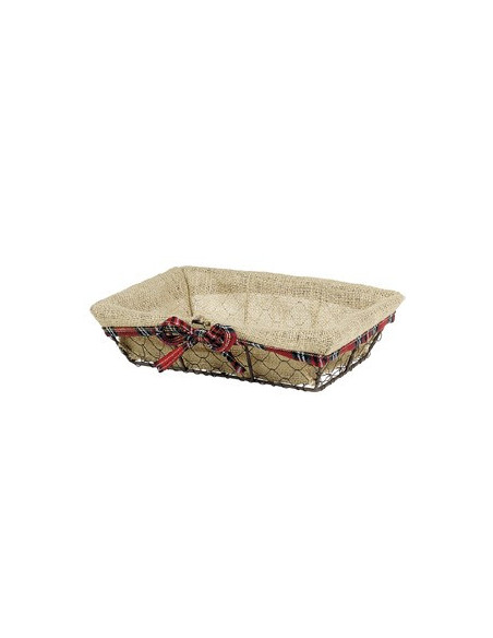 Corbeille rectangle  Métal - tissu 30x20x13